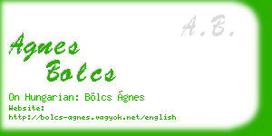 agnes bolcs business card