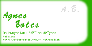 agnes bolcs business card